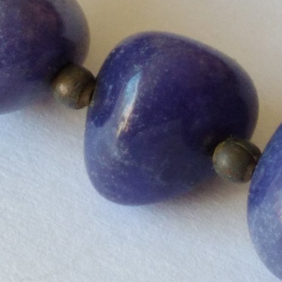 "Lapis Lazuli" Sodalite Graduated Bead Necklace 22"L - Picture 6 of 7